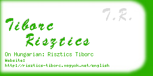 tiborc risztics business card